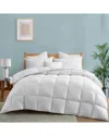 Unikome Medium Weight Extra Soft White Goose Fiber Comforter With Duvet Tabs In White