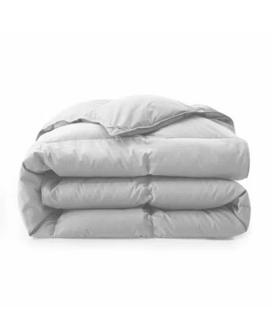 Unikome Medium Weight White Goose Down Feather Comforter, Full/queen In Gray