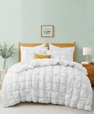 Unikome Modern Style Pintuck All Season Comforter In Cream