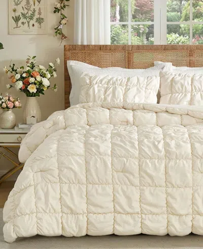 Unikome Modern Style Pintuck All Season Comforter, Full/queen In Multi