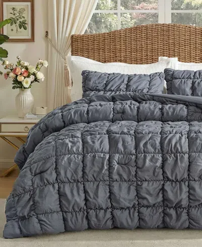 Unikome Modern Style Pintuck All Season Comforter, King In Multi