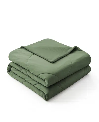 Unikome Oversize Reversible Ultra Soft Waffle Cooling Blanket, Twin In Green
