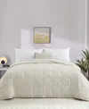 Unikome Oversized Lightweight Satin Trim Feather And Down Blanket, Full/queen In White