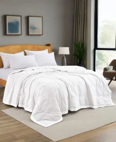 Unikome Oversized Lightweight Satin Trim Feather Down Blanket In White