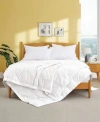 Unikome Oversized Lightweight Satin Trim Feather Down Blanket In White
