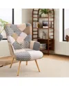 Unikome Patchwork Accent Chair In Gray