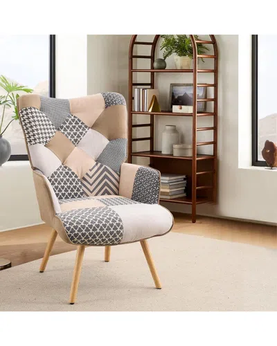 Unikome Patchwork Accent Chair In Gray