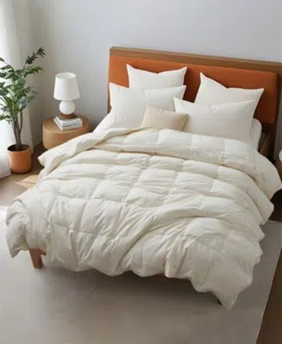 Unikome Premium Goose Feather Down Comforter In Ivory