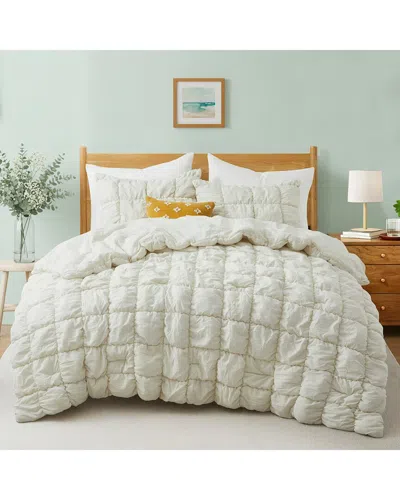 Unikome Puff Quilting Comforter Set In Neutral