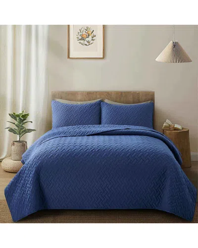 UNIKOME UNIKOME QUILTED REVERSIBLE COVERLET SET