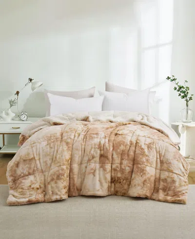 Unikome Reversible Medium Weight Plush Faux Fur Comforter, Queen