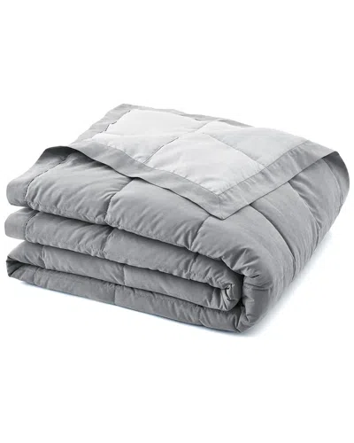 UNIKOME UNIKOME REVERSIBLE MICROFIBER BED BLANKET - GREY
