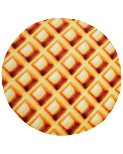 Unikome Reversible Microfiber Food Throw Blanket: Waffle In Orange