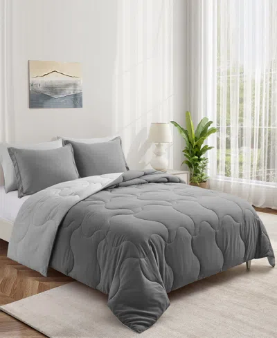 Unikome Reversible Soft Brushed Down Alternative Blanket, Queen In Dark Gray