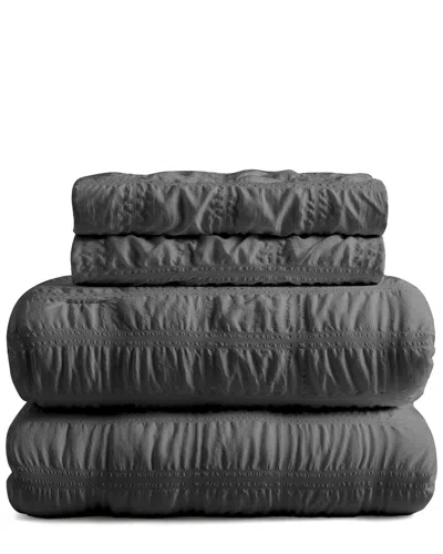 Unikome Ruched Comforter Set In Gray