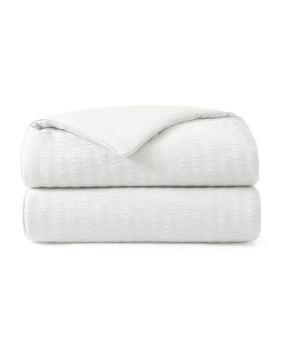 Unikome Seersucker Cooling Reversible Blanket, Full/queen In White