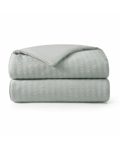 Unikome Seersucker Cooling Reversible Blanket, Twin In Gray