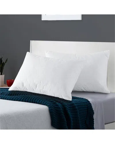 Unikome Set Of 2 233 Thread Count Goose Feather Down Pillow Cotton Cover In White
