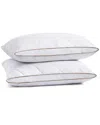 Unikome 100 Cotton Medium Support Feather Down 2 Pack Pillows In White