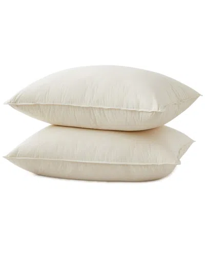 Unikome Set Of 2 Down Feather Pillow-in-a-pillow Bed Pillows In White