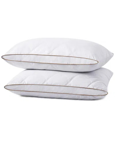 UNIKOME UNIKOME SET OF 2 GOOSE DOWN FEATHER OVAL GUSSETED BED PILLOWS