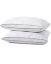 Unikome 2 Pack 100 Classic Diamond Grid Medium Support Down Feather Gusseted Bed Pillows Collection In White