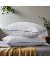 Unikome Set Of 2 Goose Feather Medium-firm Bed Pillows With Quilted Cover