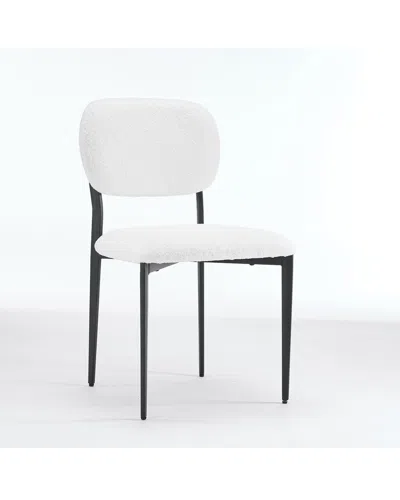 UNIKOME UNIKOME SET OF 2 MODERN TEDDY VELVET UPHOLSTERED DINING CHAIRS WITH METAL LEGS