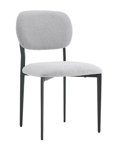 UNIKOME UNIKOME SET OF 2 MODERN TEDDY VELVET UPHOLSTERED DINING CHAIRS WITH METAL LEGS