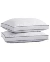 Unikome Set Of 2 Quilted Cotton Goose Feather Down Pillow, Medium Support In White