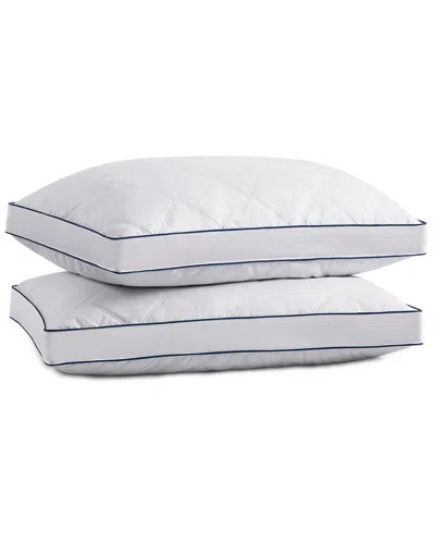 Unikome Set Of 2 Quilted Cotton Goose Feather Down Pillow In White