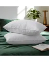 Unikome Set Of 2 Soft Goose Feather Quilted Bed Pillows In White