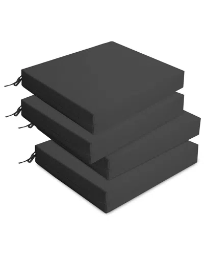 Unikome Set Of 4 Solid Water-resistant Outdoor Patio Seat Cushion In Gray