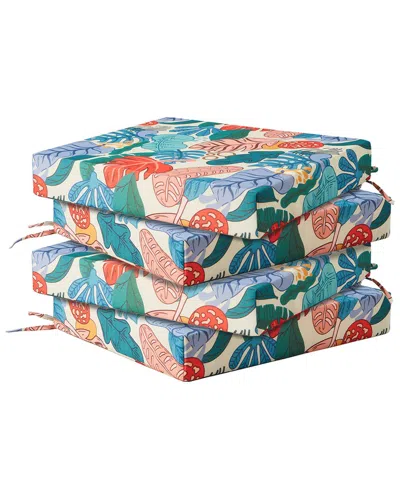 Unikome Set Of 4 Water-resistant Outdoor Patio Seat Cushions In Multi