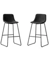 Unikome Set Of Two 30in Upholstered Counter Height Bar Stools With Footrest