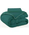 Unikome All-seasons Silky Down Alternative Comforter Set With Sateen Wrapping In Green
