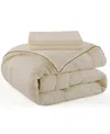 Unikome Silky Satin Down Alternative 3 Piece Comforter Set, King In Champagne