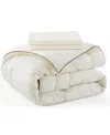 Unikome Silky Satin Down Alternative 3 Piece Comforter Set, King In Cream