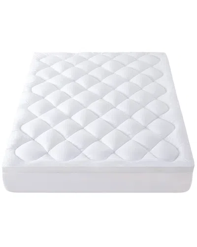 Unikome Soft Fitted Quilted Foam Mattress Pad With Elastic Deep Pocket In White