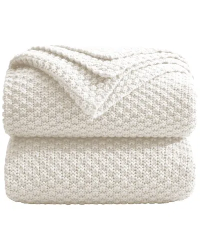Unikome Soft Knit Throw Blanket In White