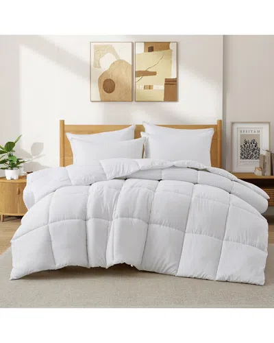 Unikome Soft Medium Weight All Season Down Alternative Comforter Duvet Insert In White