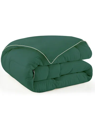 Unikome Soft Silky All Season Down Alternative Comforter, Full/queen In Green