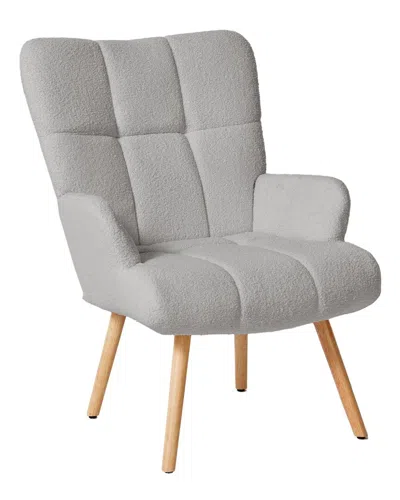 Unikome Teddy Upholstered Accent Chair With Rubberwood Legs