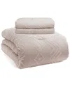 Unikome Textured Clipped Jacquard Comforter Set In Pink