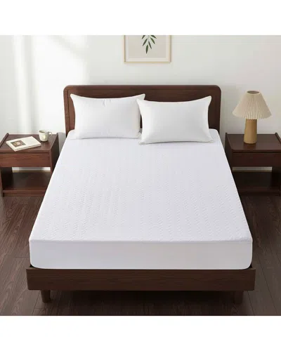 Unikome Thin Diamond Quilted Waterproof Fitted Elastic Mattress Protector In White