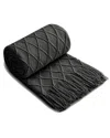 Unikome Ultra Soft And Cozy Knit Reversible Diamond Throw Blanket In Gray