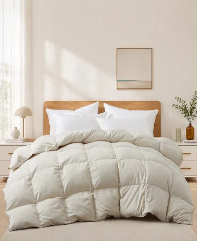 Unikome Ultra Soft Goose Down And Feather Fiber Comforter, California King In Brown
