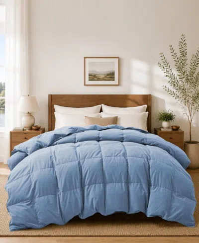 Unikome Ultra Soft Goose Down And Feather Fiber Comforter, California King In Blue
