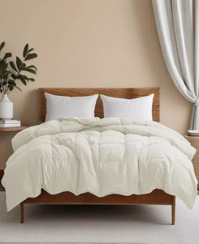 Unikome Ultra Soft Goose Down And Feather Fiber Comforter, California King In White