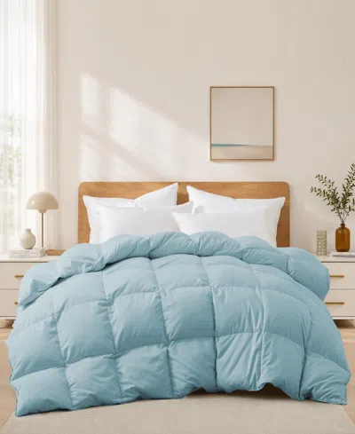 Unikome Ultra Soft Goose Down And Feather Fiber Comforter, California King In Blue